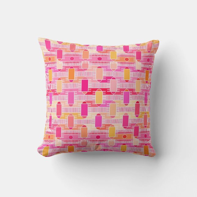 Art Deco industriële chic - roze, perzik, goud Kussen (Voorkant)