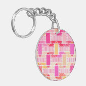 Art Deco industriële chic - roze, perzik, goud Sleutelhanger (Voorkant Links)