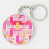 Art Deco industriële chic - roze, perzik, goud Sleutelhanger (Achterkant)