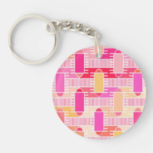 Art Deco industriële chic - roze, perzik, goud Sleutelhanger
