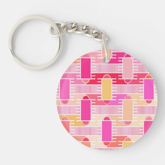 Art Deco industriële chic - roze, perzik, goud Sleutelhanger (Voorkant)