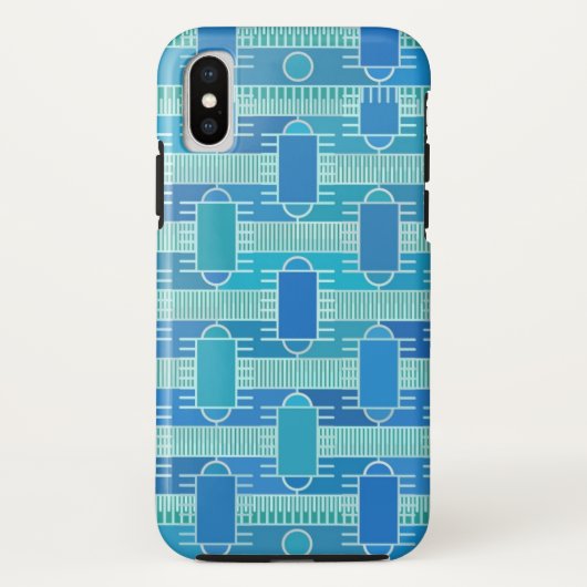 Art Deco industriële chic - zachte blauwe Case-Mate iPhone Case (Achterkant)