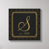 Art Deco Initiaal Wall Art Canvas Afdruk (Voorkant)
