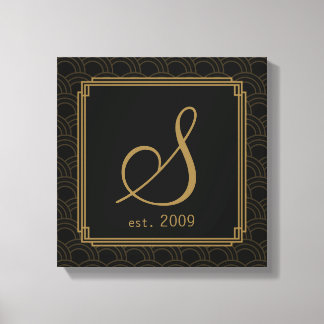 Art Deco Initiaal Wall Art Canvas Afdruk