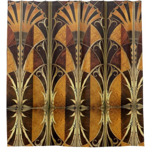 ART DECO INLAID WOOD DOUCHEGORDIJN (Voorkant)