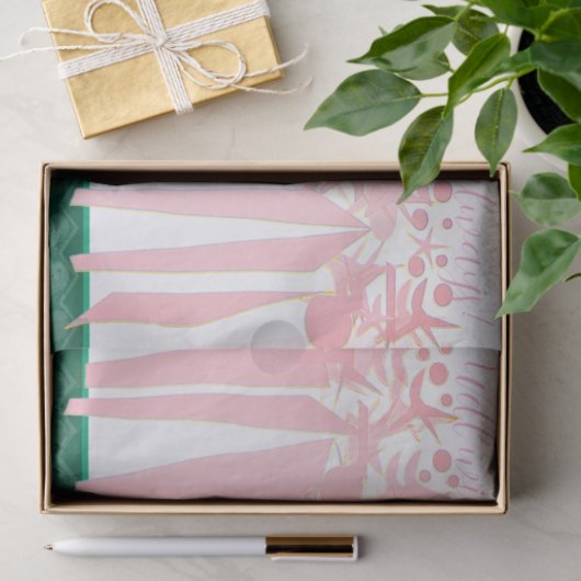 ART DECO Inpakpapier Platte Blad Set van 3 Tissuepapier (Geschenk)