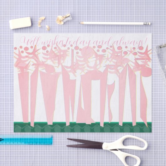 ART DECO Inpakpapier Platte Blad Set van 3 Tissuepapier (Craft)