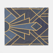 Art Deco inspiratie in blauw en goud Fleece Deken (Voorkant (Horizontaal))