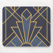 Art Deco inspiratie in blauw en goud Muismat (Voorkant)