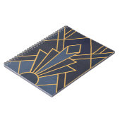 Art Deco inspiratie in blauw en goud Notitieboek (Linkerzijde)