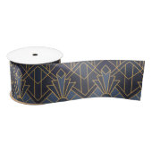 Art Deco inspiratie in blauw en goud Satijnen Lint (Spoel)