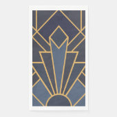 Art Deco inspiratie in blauw en goud Servet (Voorkant)