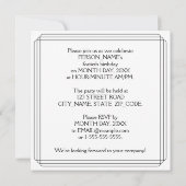 Art Deco Inspired 40th Birthday Party, Custom Name Kaart (Achterkant)