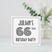 Art Deco Inspired 66th Birthday Party, Custom Name Kaart (Staand voorkant)
