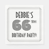 Art Deco Inspired 66th Birthday Party, Custom Name Servet (Voorkant)