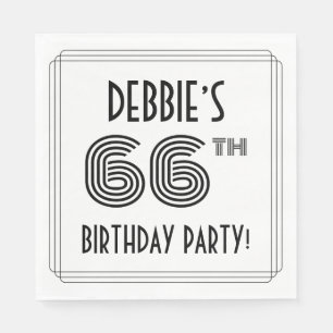 Art Deco Inspired 66th Birthday Party, Custom Name Servet