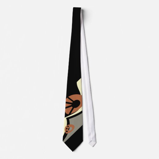 ART DECO INSPIRED NECKTIE BLACK STROPDAS (Voorkant)