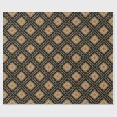 Art Deco Inspo Gold Brown Black Geometric Pattern Cadeaupapier (Vlak)