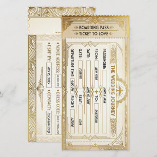 Art Deco instapass Huwelijkskaart Save The Date