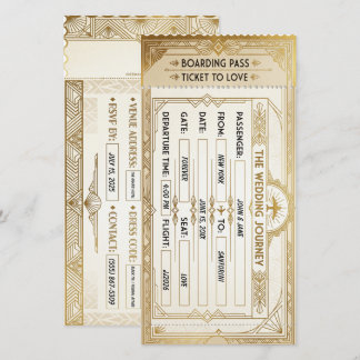 Art Deco instapass Huwelijkskaart Save The Date