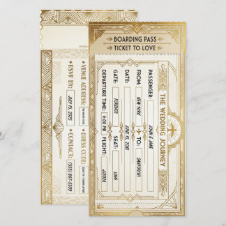 Art Deco instapass Huwelijkskaart Save The Date
