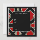 Art Deco Invitation Red Kaart (Achterkant)