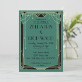 Art Deco Invite Kaart (Staand voorkant)