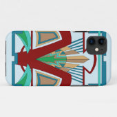 Art Deco iPhone 11 en hoger Hoesje (Bleek blauw) (Achterkant (horizontaal))