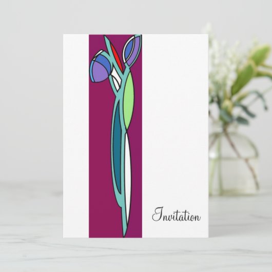 Art Deco Iris - CP uitnodiging (Staand voorkant)