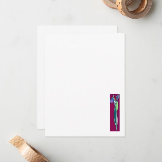 Art Deco Iris - Notitiekaarten Notitiekaartje (Voorkant / Achterkant in situ)