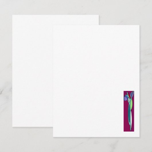 Art Deco Iris - Notitiekaarten Notitiekaartje (Voorkant / Achterkant)