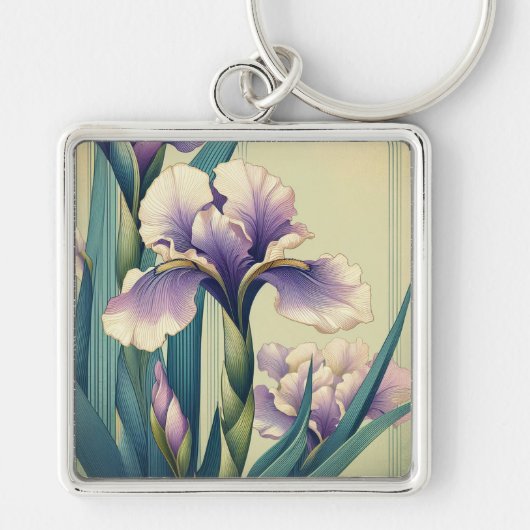 Art Deco Iris Sleutelhanger (Voorkant)