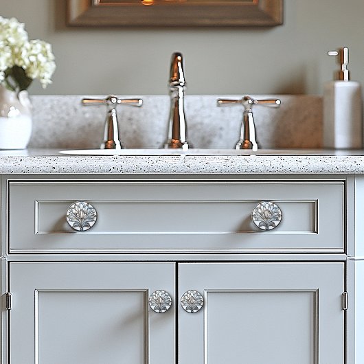 Art Deco Iriserende Glas Bloem Amber Kralen Keramische Knop