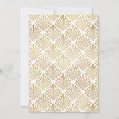 Art Deco Ironwork Faux Gold Wedding Kaart (Achterkant)