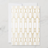 Art Deco Ironwork Faux Gold Wedding Kaart (Achterkant)