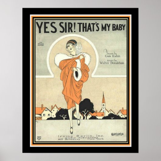 Art Deco Irving Berlin — Muziek afdrukken 16 x 20 Poster (Voorkant)