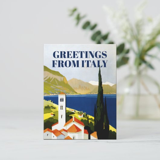  art deco Italiaans reistoerisme Briefkaart (Staand voorkant)