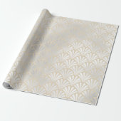 Art Deco Ivory Silver Grey Scales Seashell Elegant Cadeaupapier (Uitgerold)