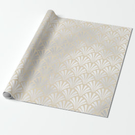 Art Deco Ivory Silver Grey Scales Seashell Elegant Cadeaupapier