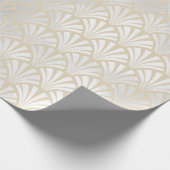 Art Deco Ivory Silver Grey Scales Seashell Elegant Cadeaupapier (Hoek)