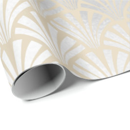 Art Deco Ivory Silver Grey Scales Seashell Elegant Cadeaupapier