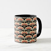 Art Deco Japandi Schelp Waaiers Patroon Mok (Voorkant rechts)