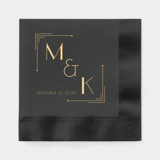 Art Deco jaren 1920 bruiloft Folie servetten (Voorkant)