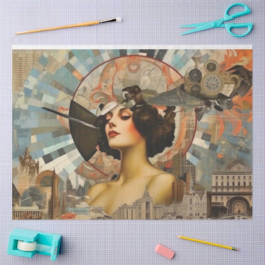  art deco jaren 1920 Decoupage Tissuepapier (Craft)