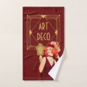 Art Deco jaren 1920 Glam Dames Goud Bourgondië Bad Handdoek (Handdoek)