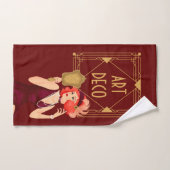 Art Deco jaren 1920 Glam Dames Goud Bourgondië Bad Handdoek (Handdoek)