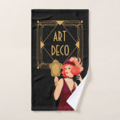 Art Deco jaren 1920 Glam Dames Goud Zwart Bad Handdoek (Handdoek)