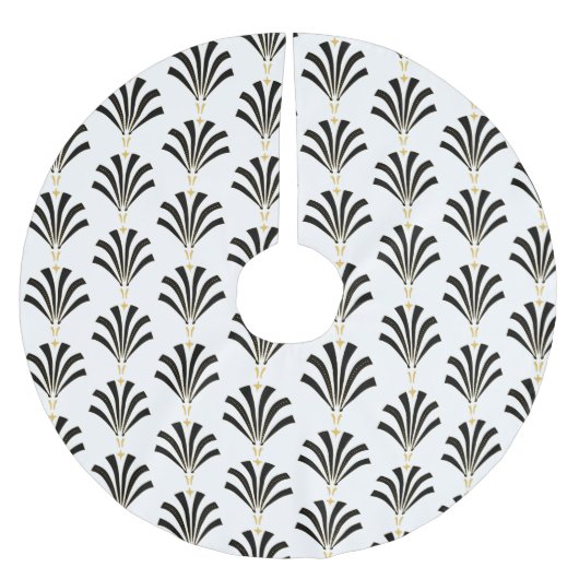 Art Deco jaren 1920 Palmettos in zwart-wit Kerstboom Rok (Voorkant)