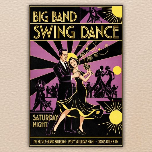 Art Deco jaren 1940 Swing Dance Poster