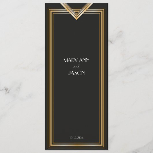 Art Deco jaren 20 Menu Kaart | Gatsby geïnspireerd (Achterkant)